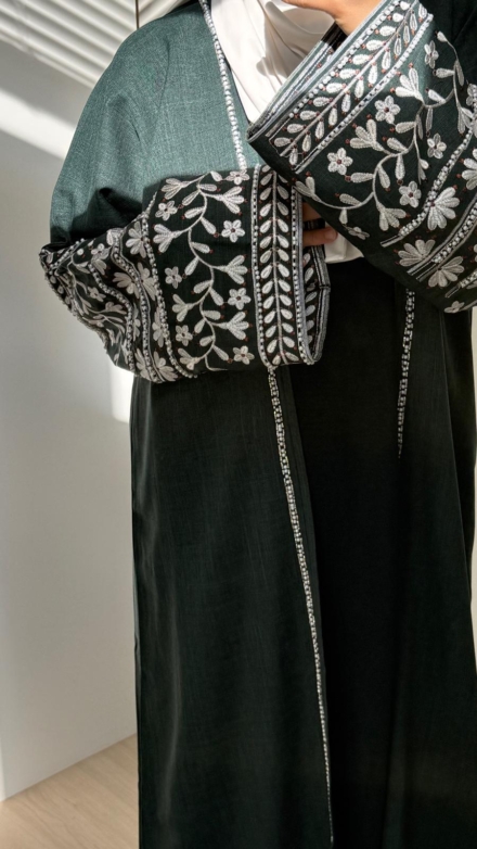 Abaya, Flower Green - Afbeelding 2